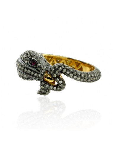 Pave Diamond Wrap Snake Statement Ring 14k Gold Sterling Silver Jewelry votre restaurant rapide dans 