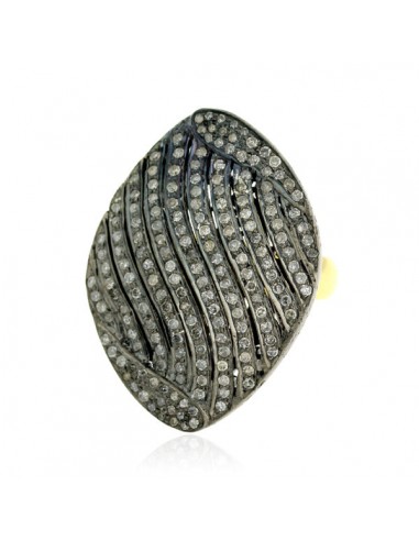 Pave Diamond Ring 14k Gold 925 Sterling Silver Antique Jewelry Gift Faites des économies