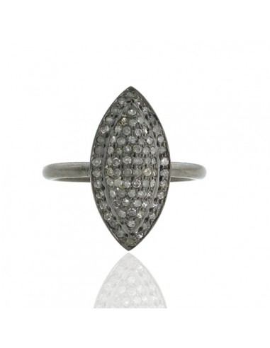 Marquise Shape Ring Pave Diamond 925 Sterling Silver Jewelry la chaussure