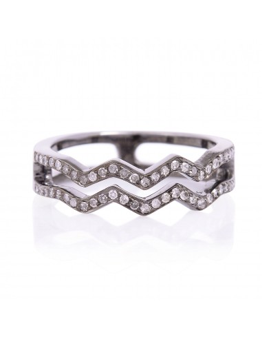 Pave Diamond 925 Sterling Silver Designer Ring Jewelry pas chere