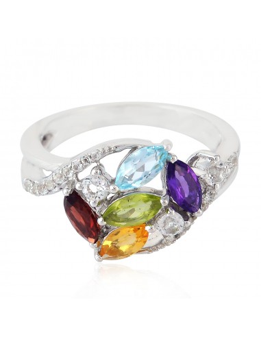 Peridot Citrine Amethyst Topaz Red Garnet Ring Sterling Silver Venez découvrir notre 