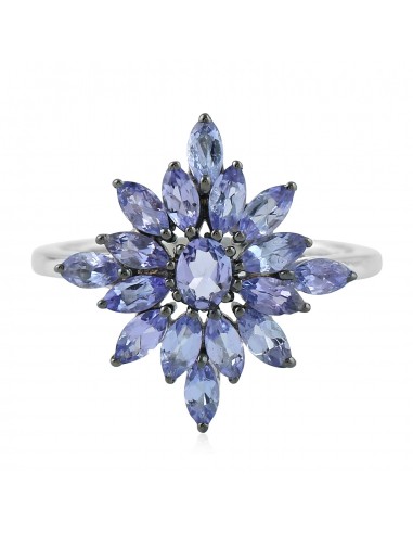 Marquise Cut Tanzanite Cluster Ring 925 Sterling Silver Jewelry en ligne des produits 