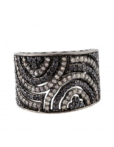 Studded Pave Diamond Band Ring 925 Sterling Silver Women Fashion Jewelry soldes