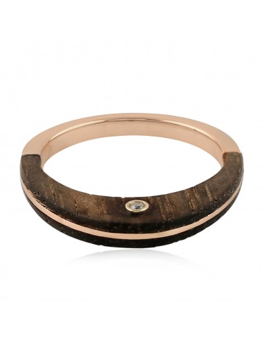 Natural Diamond Band Ring 14k Rose Gold Wood Jewelry Comparez plus de prix